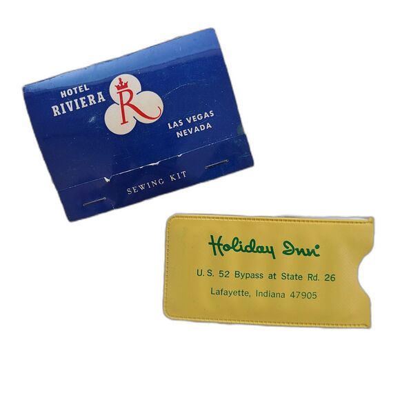 Vintage Travel Sewing Kits Hotel Riviera Las Vegas NV Holiday Inn Lafayette IN - Picture 1 of 10